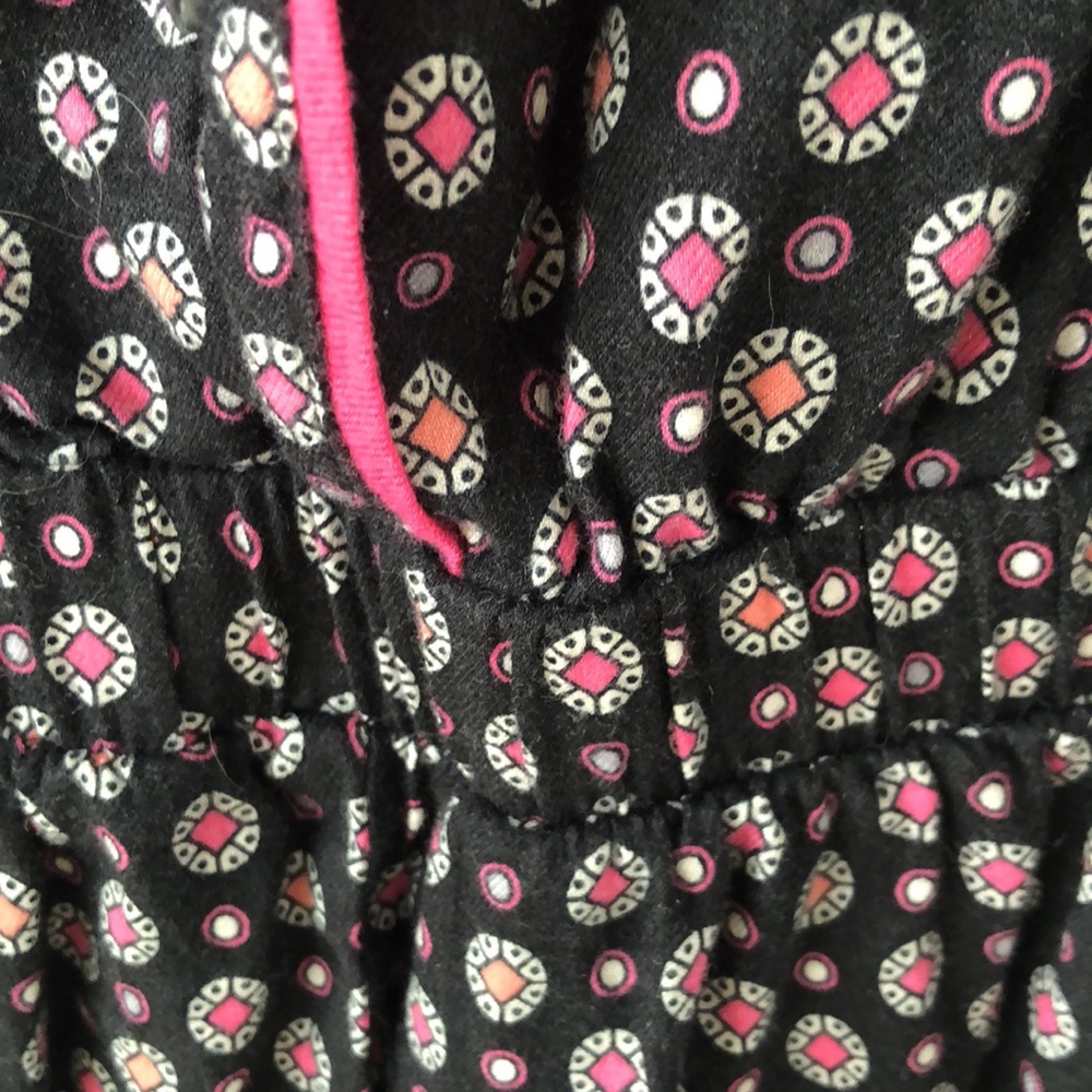 Victoria's Secret Cotton Blend Soft Lounging Romper Black & Pink Print Sz XS EUC - Picture 5 of 9